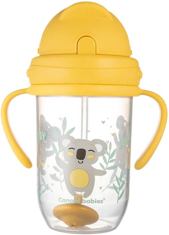 CANPOL BABIES neišsipilanti gertuvė su šiaudeliu EXOTIC ANIMALS, Mix, 6m+, 270ml, 56/606