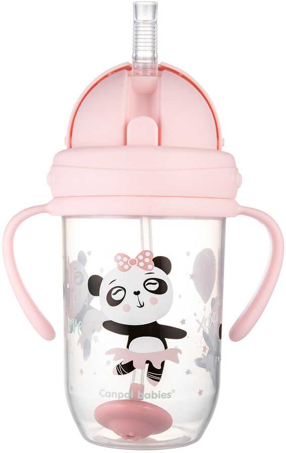 CANPOL BABIES neišsipilanti gertuvė su šiaudeliu EXOTIC ANIMALS, Mix, 6m+, 270ml, 56/606