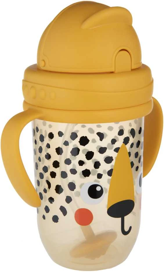 CANPOL BABIES neišsipilanti gertuvė su šiaudeliu BABIESBOO CHEETAH, 270 ml, 56/617_ora