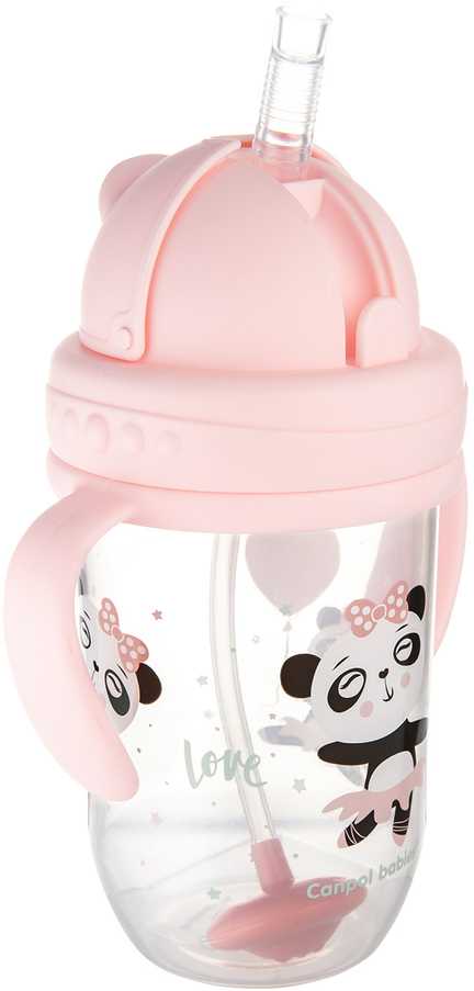 CANPOL BABIES neišsipilanti gertuvė su šiaudeliu EXOTIC ANIMALS, Mix, 6m+, 270ml, 56/606