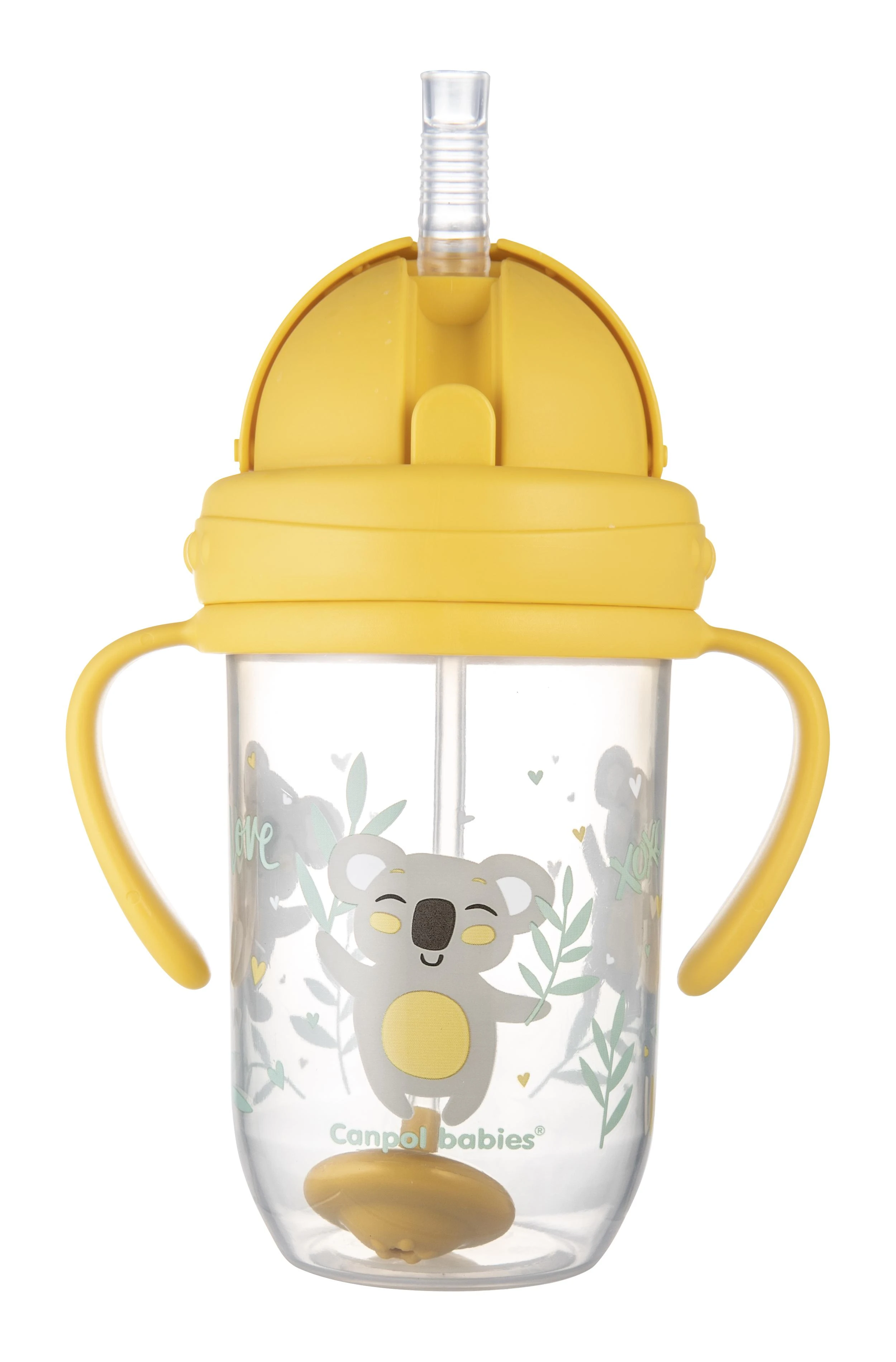 CANPOL BABIES non-spill drinker with straw EXOTIC ANIMALS, 6m+, 270ml, yellow, 56/606_yel