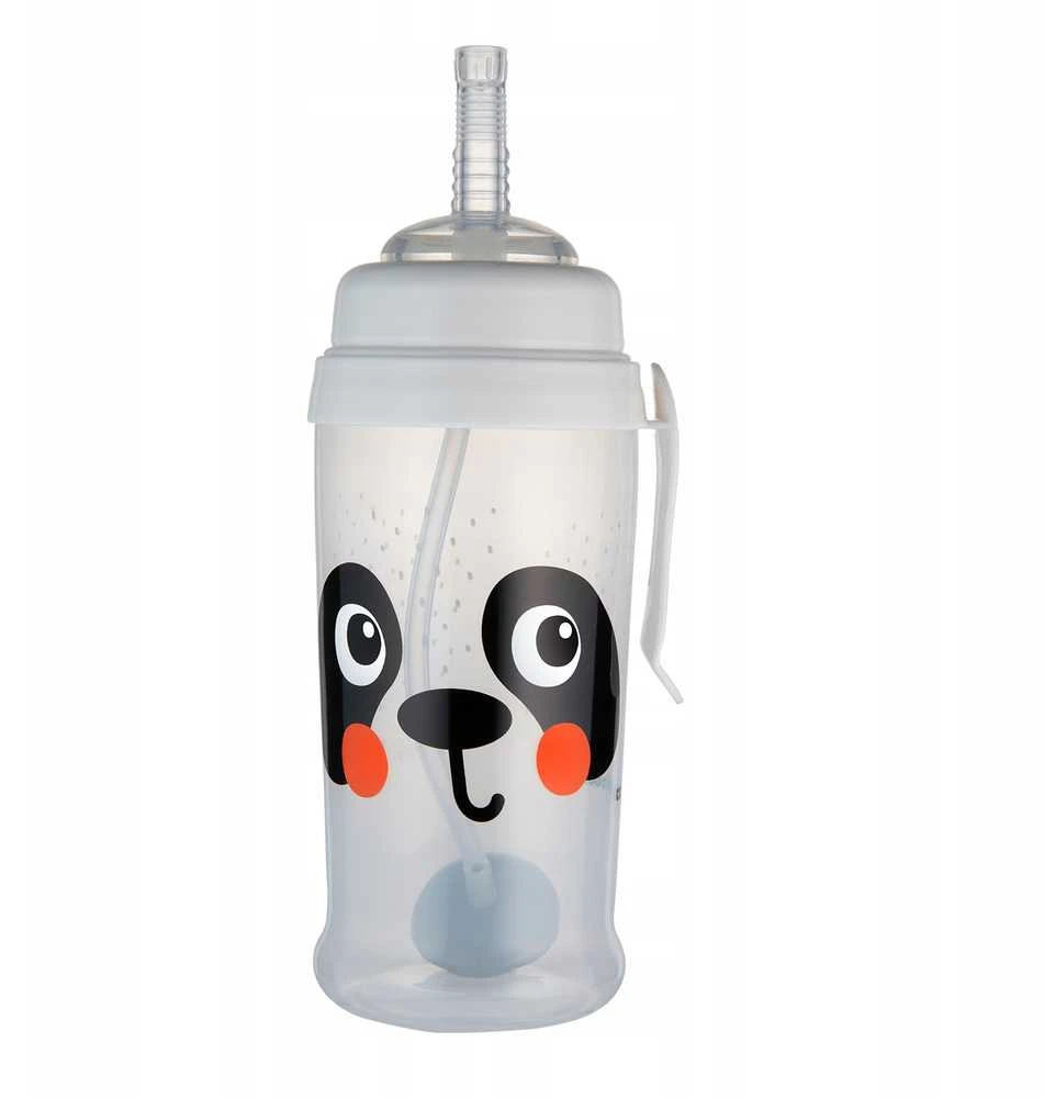 Canpolbabies CANPOL BABIES neišsipilanti sportinė gertuvė su šiaudeliu BabiesBoo panda, 270 ml, 56/510_whi