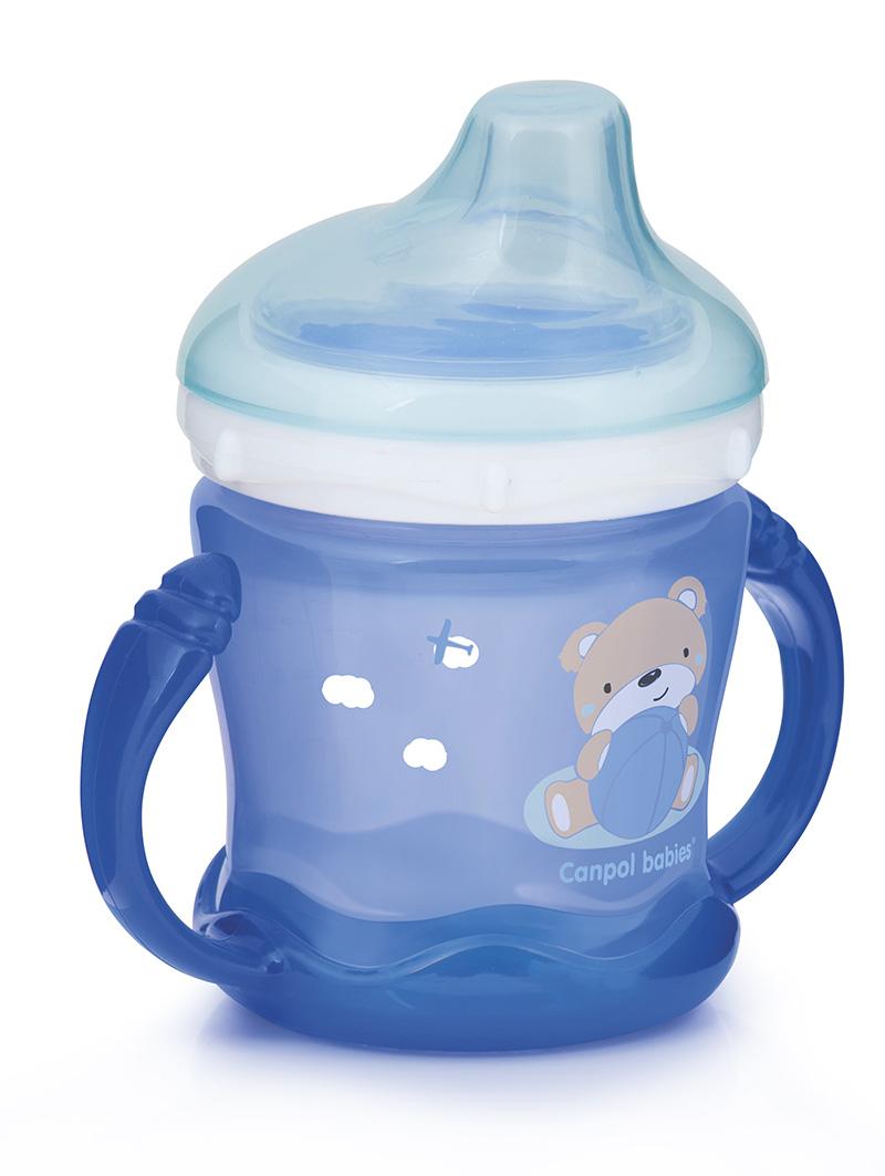 CANPOL BABIES neišsipilantis puodelis Sweet fun 180 ml, 57/300 mėlynas