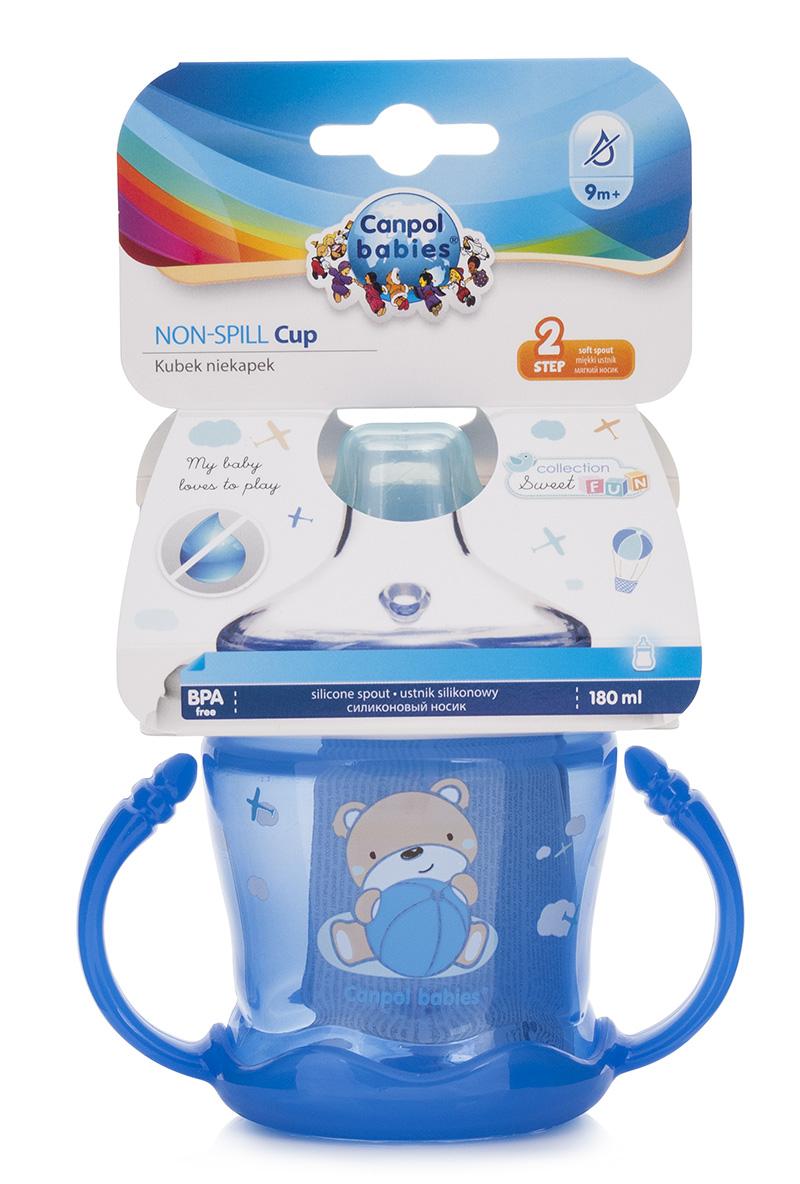 CANPOL BABIES neišsipilantis puodelis Sweet fun 180 ml, 57/300 mėlynas