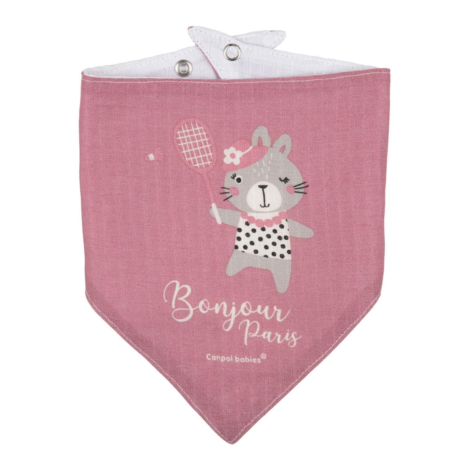 Canpolbabies CANPOL BABIES pirmasis muslino seilinukas BONJOUR PARIS, 0m+, 2 vnt., pink, 26/900_pin