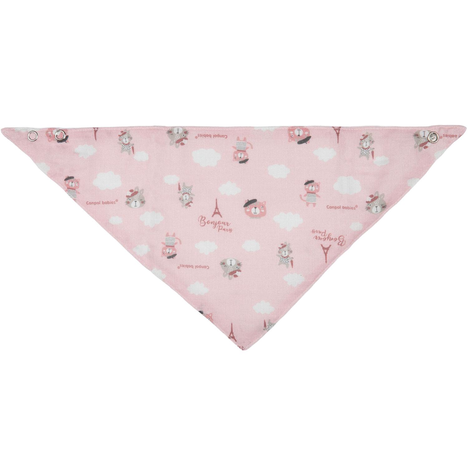 Canpolbabies CANPOL BABIES pirmasis muslino seilinukas BONJOUR PARIS, 0m+, 2 vnt., pink, 26/900_pin