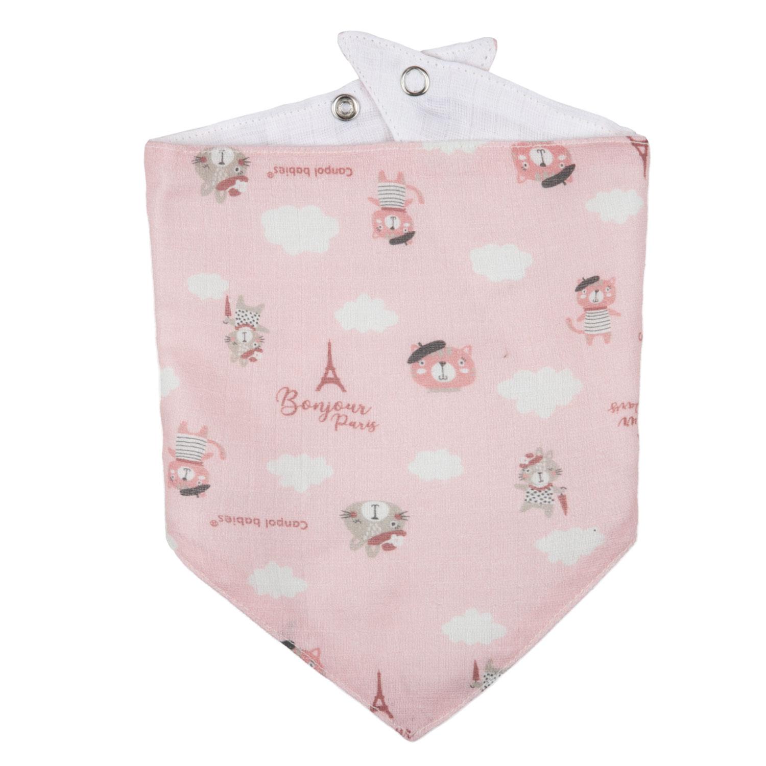 Canpolbabies CANPOL BABIES pirmasis muslino seilinukas BONJOUR PARIS, 0m+, 2 vnt., pink, 26/900_pin