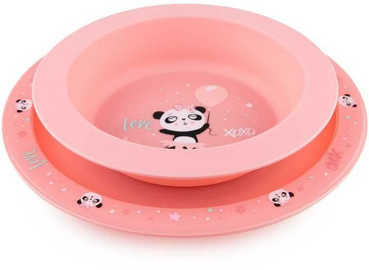 CANPOL BABIES plastikinių indų rinkinys EXOTIC ANIMALS, pink, 56/523_pin