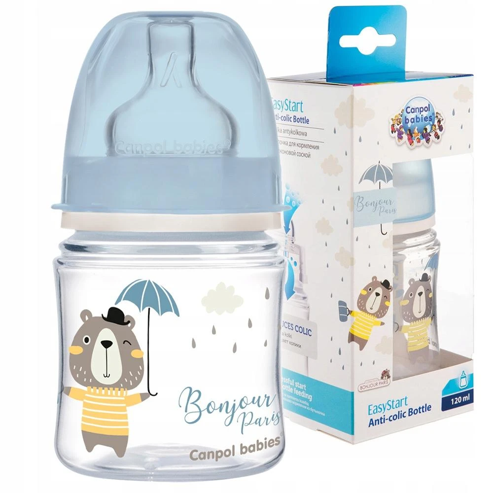 Canpol Babies buteliukas Bonjour Paris 120ml su meškiuku