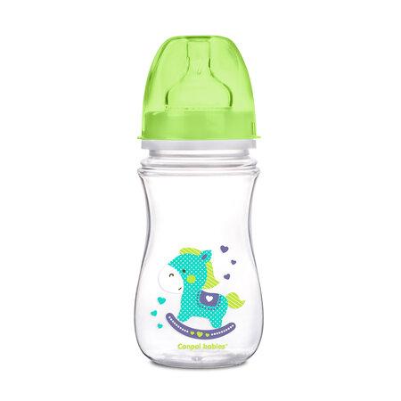 Canpolbabies CANPOL BABIES plataus kaklelio buteliukas EASYSTART, colorful animals, 3-6 mėn+, 240 ml, 35/206