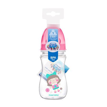 Canpolbabies CANPOL BABIES plataus kaklelio buteliukas EASYSTART, colorful animals, 3-6 mėn+, 240 ml, 35/206