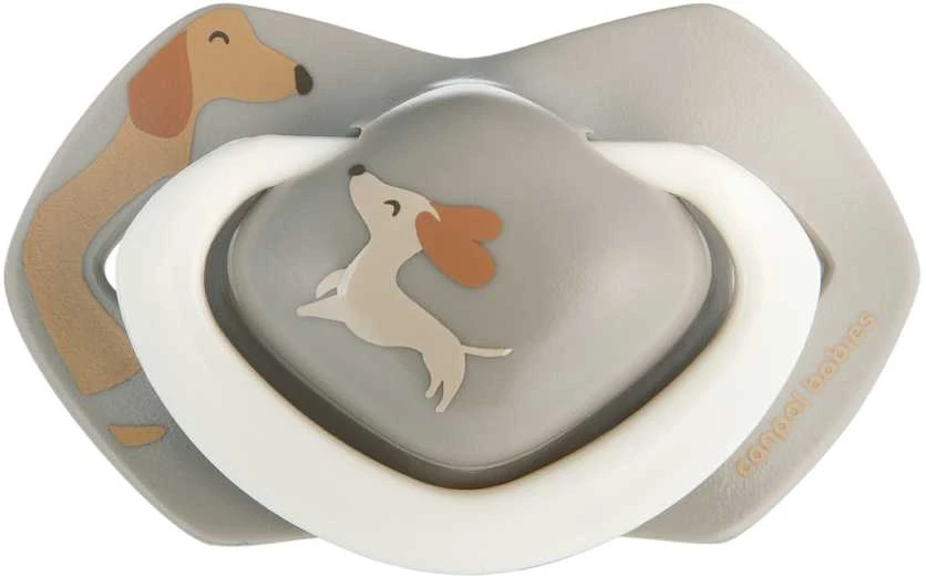 Canpolbabies CANPOL BABIES silikoniniai simetriniai čiulptukai Light touch DOGS, 6-18m, 2 vnt., 22/671