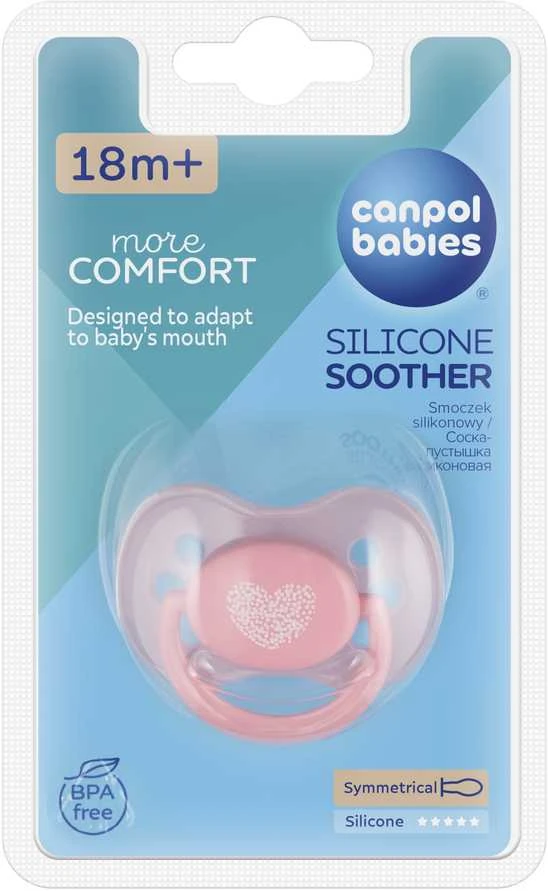 CANPOL BABIES silikoninis simetrinis čiulptukas PASTELOVE, 18 mėn.+, assort., 22/418