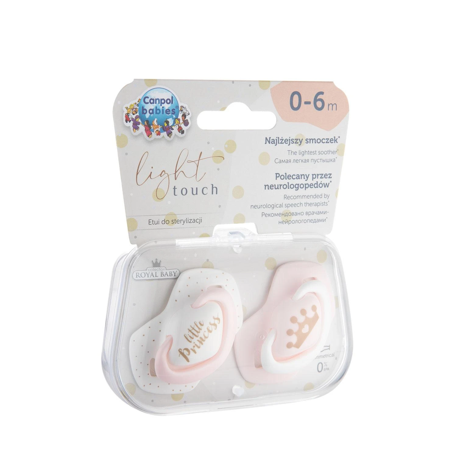 CANPOL BABIES silikoninis simetrinis čiulptukas ROYAL BABY, 0-6 mėn., 2 vnt., 22/650_pin