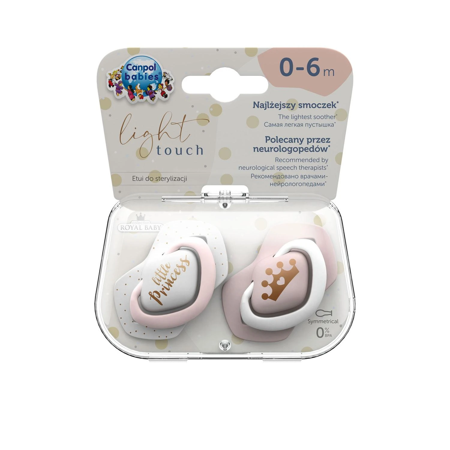 CANPOL BABIES silikoninis simetrinis čiulptukas ROYAL BABY, 0-6 mėn., 2 vnt., 22/650_pin