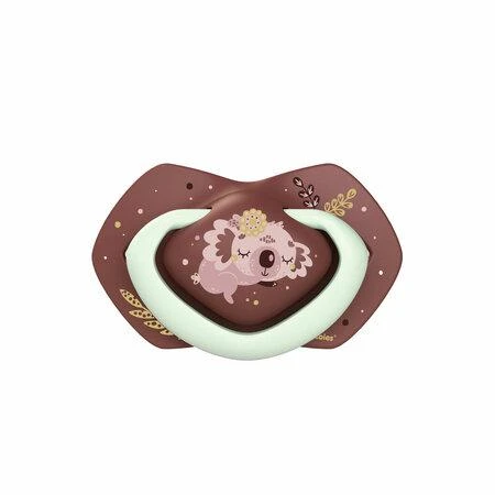 CANPOL BABIES simetrinis silikoninis čiulptukas SLEEPY KOALA, 18m+, pink, 2vnt., 22/660_pin
