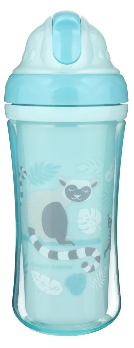 CANPOL BABIES sportinis puodelis su silikoniniu šiaudeliu, lemūras, 260 ml, 74/051