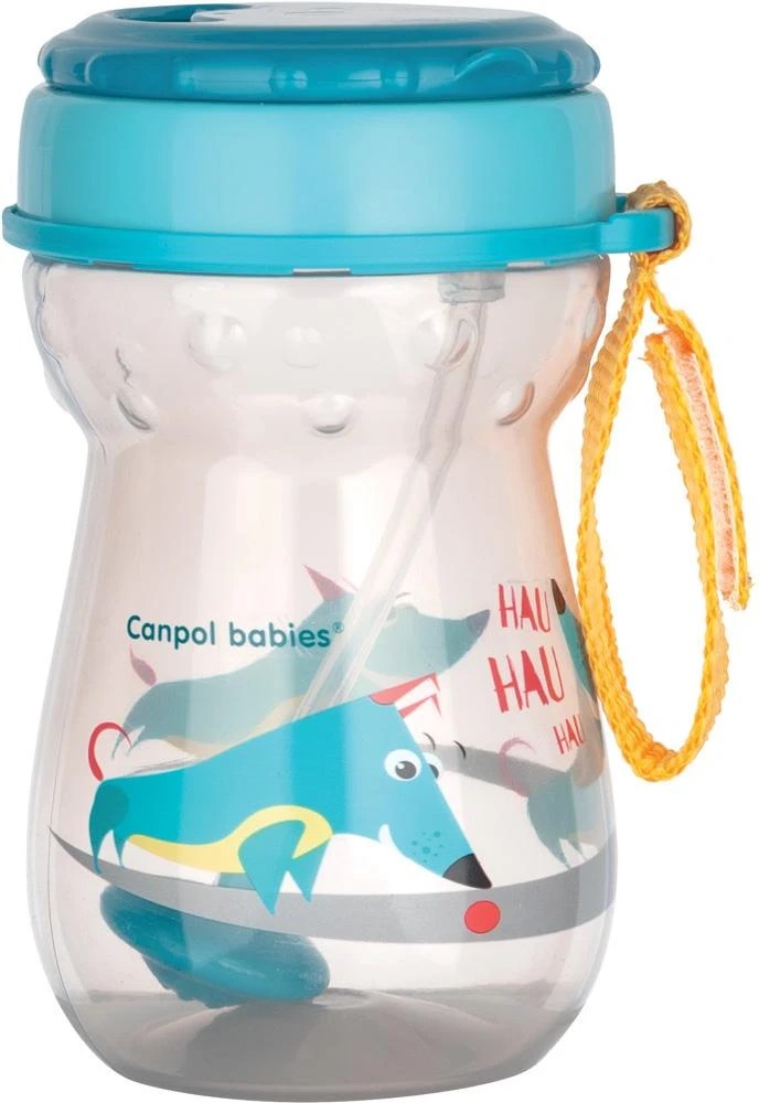 CANPOL BABIES sportinis puodelis su uždaromu šiaudeliu, 350 ml, 56/518