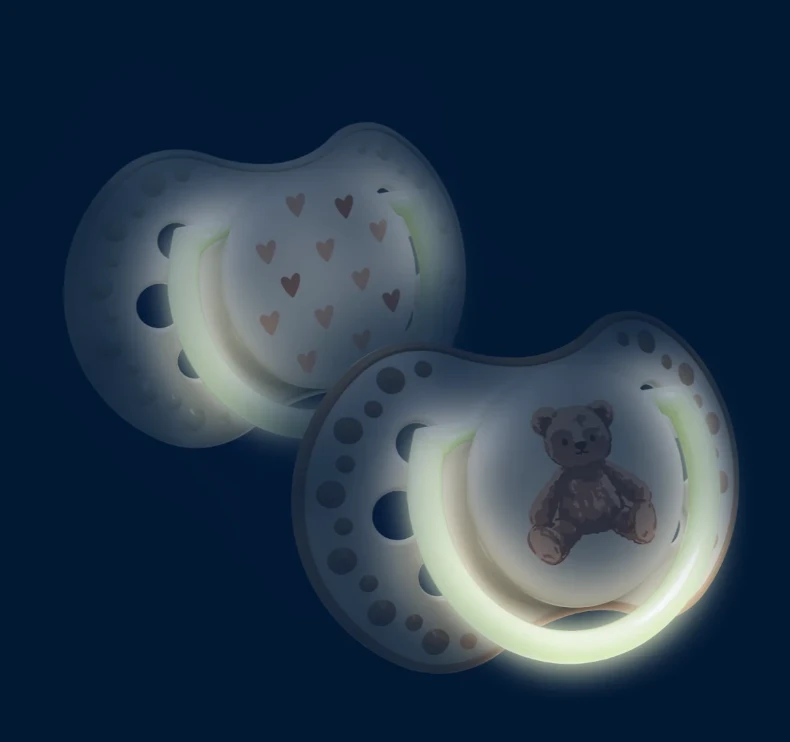 LOVI dinaminis silikoninis čiulptukas Teddy Love, 0-6m, 2 vnt., 22/935