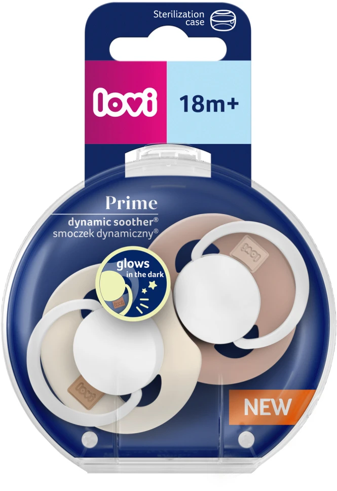 Canpol LOVI 34/438 Dynamic Silikoninis čiulptukas Prime 18+m 2 vnt Ivory Glow/Blush Glow