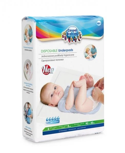 CANPOL BABIES vienkartiniai paklotai 60x90cm 10 vnt 78/002