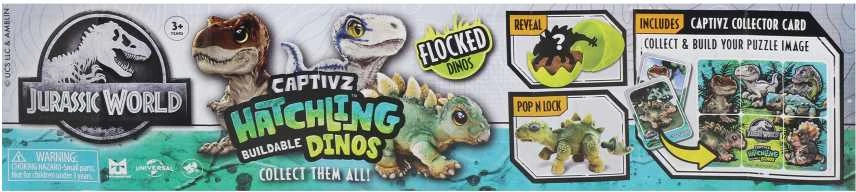 CAPTIVZ slaimo kiaušinis su dinozauro figūrėle Jurassic Flocked Hatchlings, asort., 670