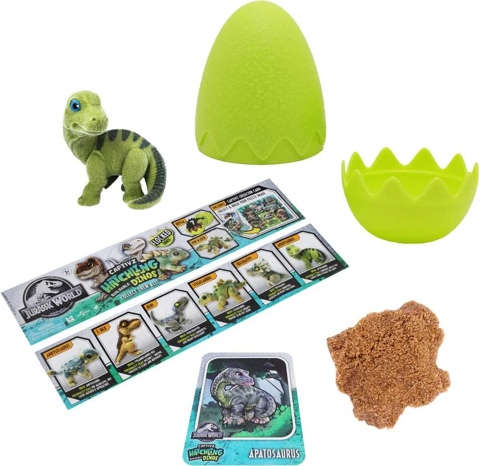 CAPTIVZ slaimo kiaušinis su dinozauro figūrėle Jurassic Flocked Hatchlings, asort., 670 aprašymas - Prekės nuotrauka