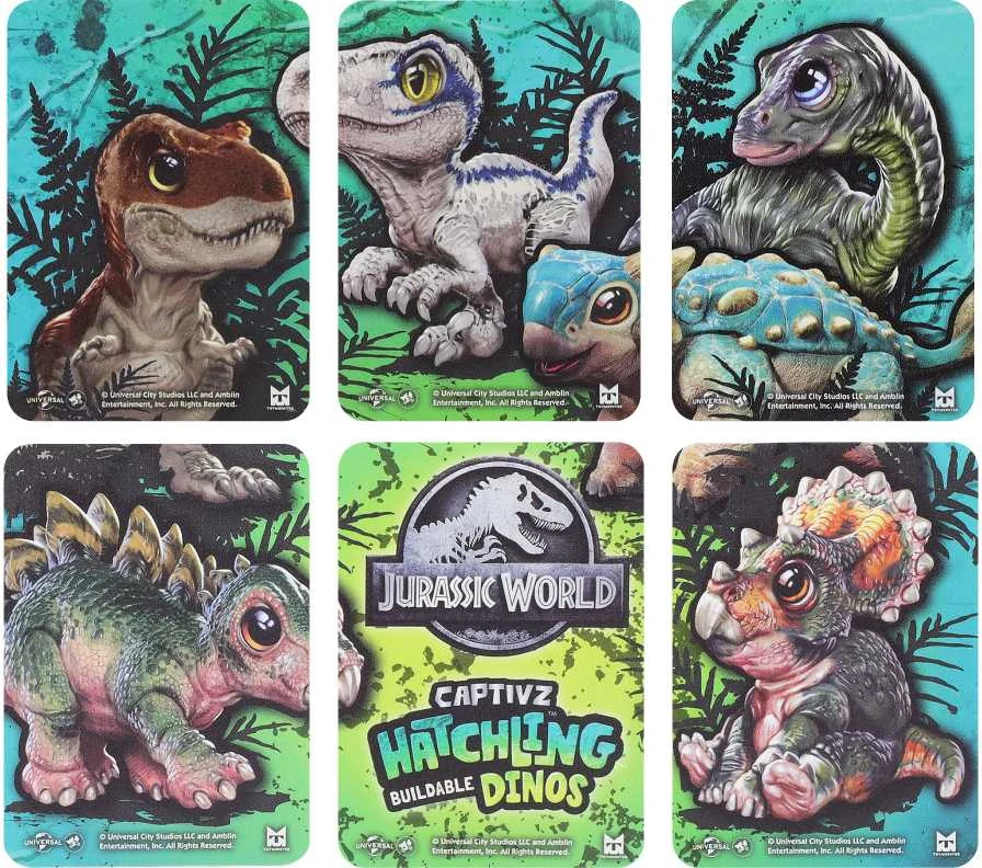 CAPTIVZ slaimo kiaušinis su dinozauro figūrėle Jurassic Flocked Hatchlings, asort., 670