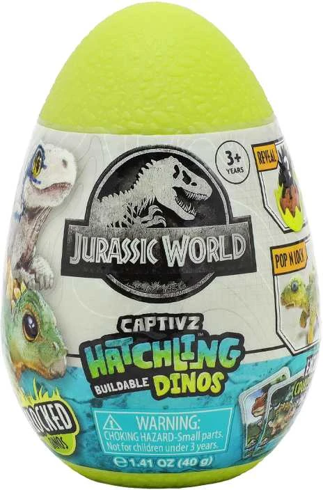CAPTIVZ slaimo kiaušinis su dinozauro figūrėle Jurassic Flocked Hatchlings, asort., 670