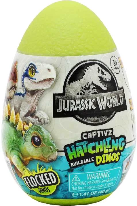 CAPTIVZ slaimo kiaušinis su dinozauro figūrėle Jurassic Flocked Hatchlings, asort., 670