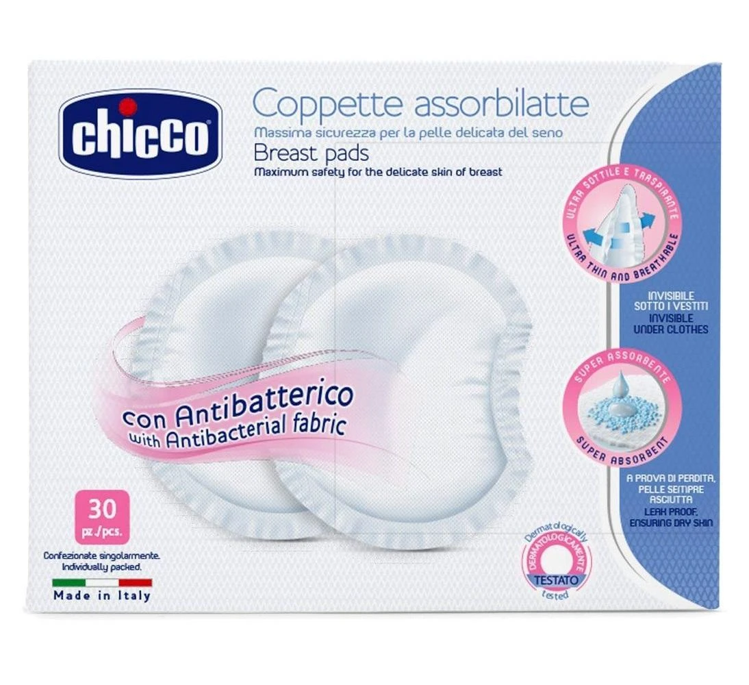 CHICCO įklotai į liemenėlę antibakteriniai 30vnt