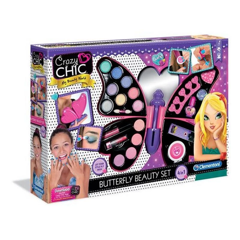CLEMENTONI CRAZY CHIC drugelių grožio rinkinys 4 viename (FI), 78236