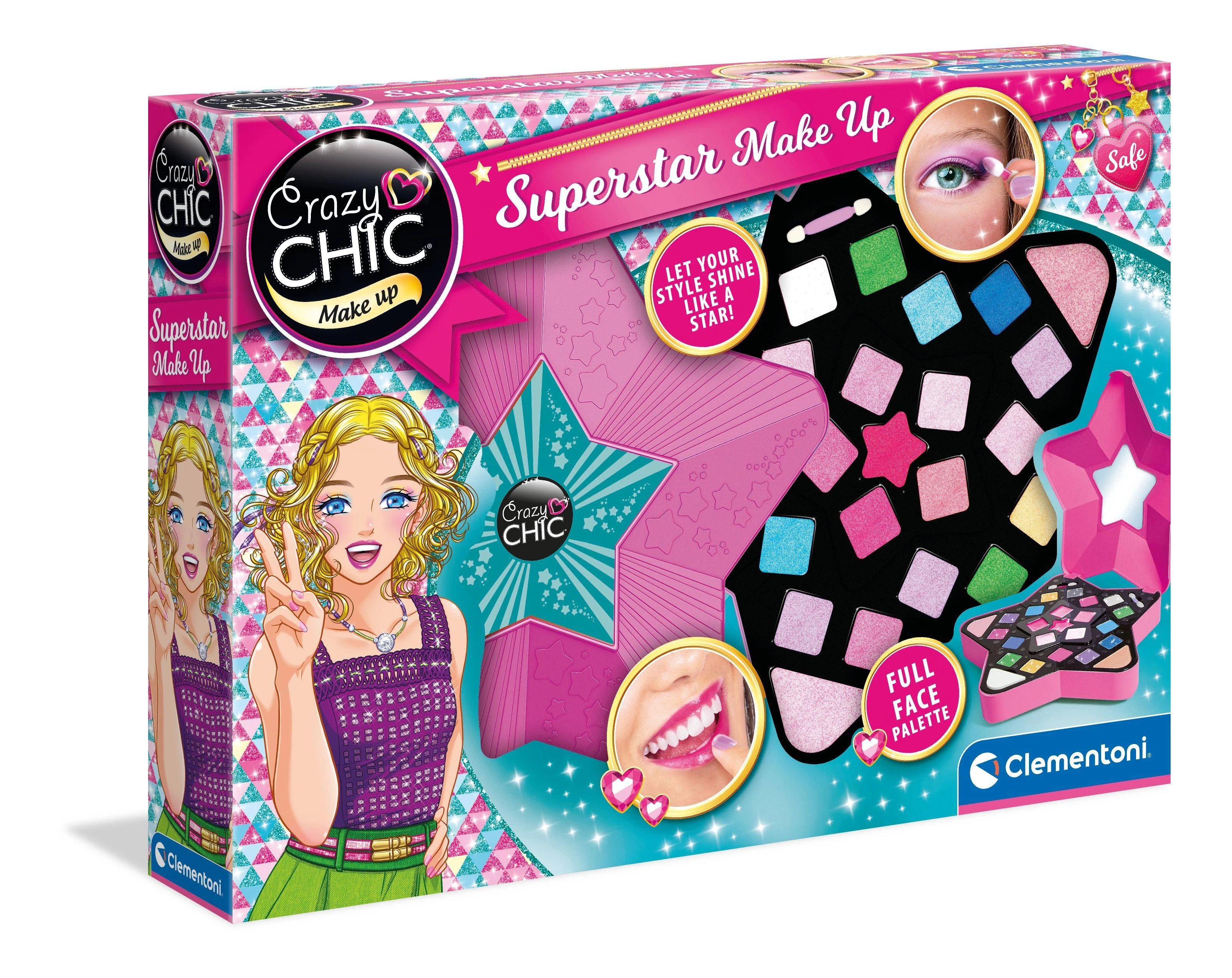 CLEMENTONI CRAZY CHIC kosmetikos rinkinys Superstar Make Up, 18604