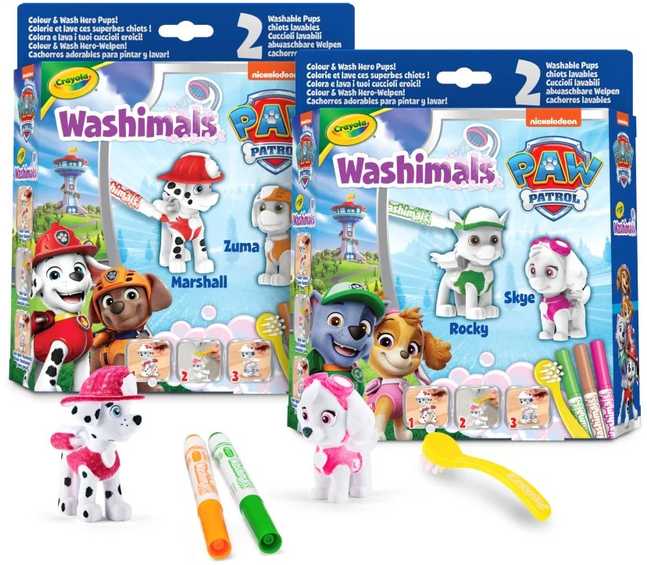 Crayola, Inc. Nickelodeon Kūrybinis rinkinys Crayola Washimals Šunyčiai Patruliai (Paw Patrol) 74-0287, 6 d.