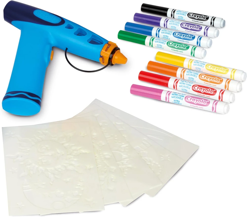 Crayola, Inc. Crayola Aerograf vaikams airbrush, 5 szablonów i 8 zmywalnych flamastrów