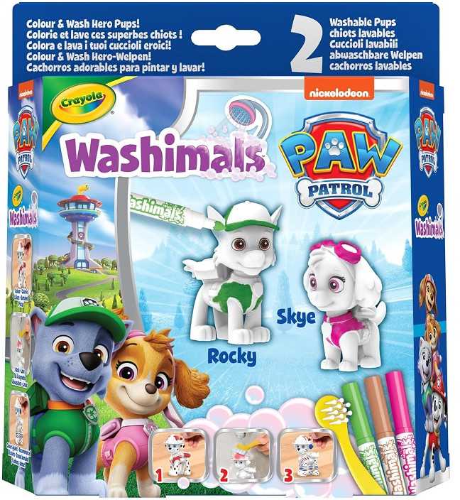 Crayola, Inc. Nickelodeon Kūrybinis rinkinys Crayola Washimals Šunyčiai Patruliai (Paw Patrol) 74-0287, 6 d.