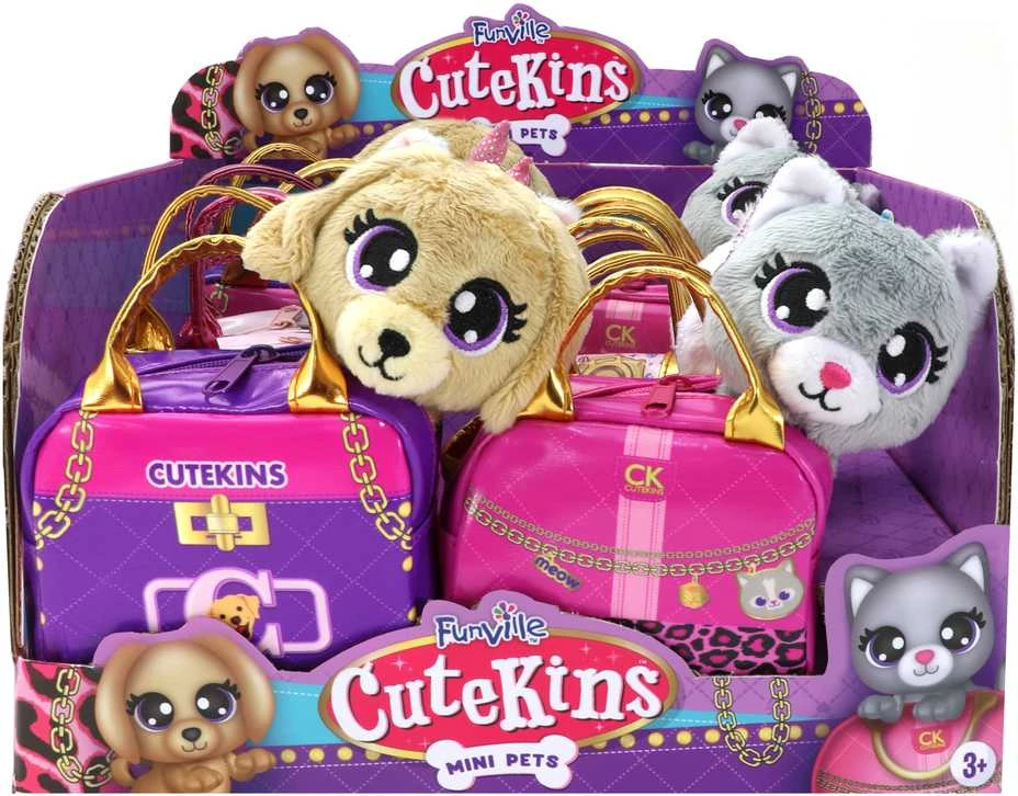 CUTEKINS pliušinis žaislas su nešiojimo krepšiu, asort., 35061
