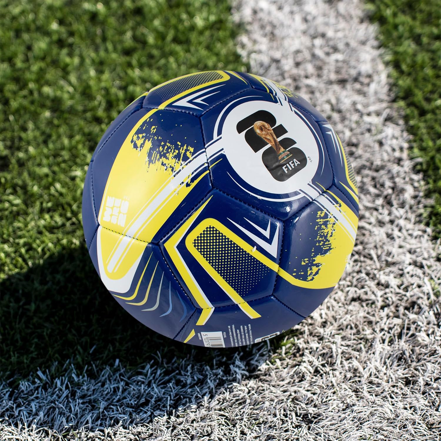 FIFA World Cup futbolo kamuolys Turbine, mėlynas/geltonas, FI11151 | dydis: 5 aprašymas - Prekės nuotrauka