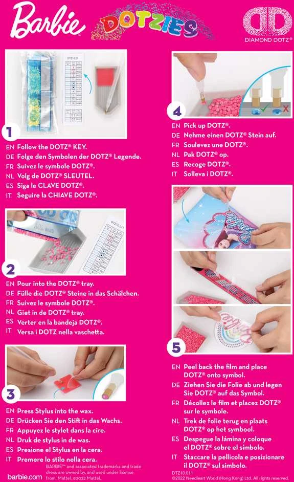 Diamond Dotz DIAMOND DOTS kūrybinis rinkinys piešimas deimantais Barbie, DTZ10.011
