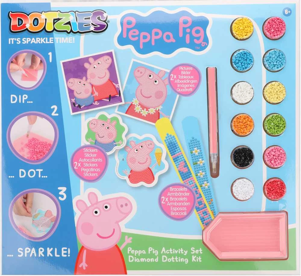 DIAMOND DOTS kūrybinis rinkinys piešimas deimantais Peppa Pig, DTZ10.010