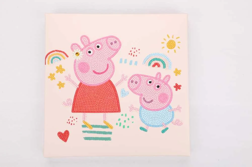 DIAMOND DOTS kūrybinis rinkinys piešimas deimantais Peppa Pig Happy Days, 2378 deimantai, DBX.089