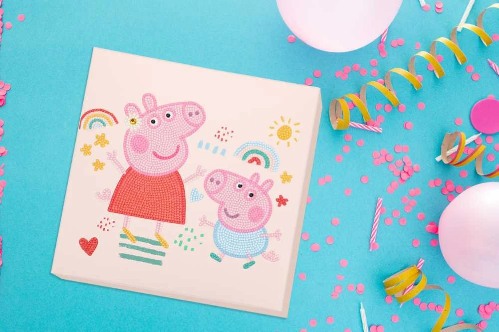 DIAMOND DOTS kūrybinis rinkinys piešimas deimantais Peppa Pig Happy Days, 2378 deimantai, DBX.089