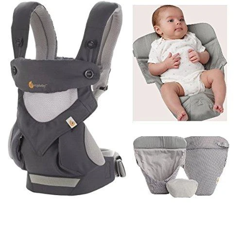 ERGOBABY nešioklė 360 COOL AIR, anglies pilkas, BC360PBLKGRY