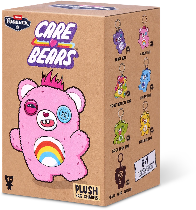 FUGGLER CARE BEARS pliušinis raktų pakabukas - monstriukas, 1 serija, asort., 15782