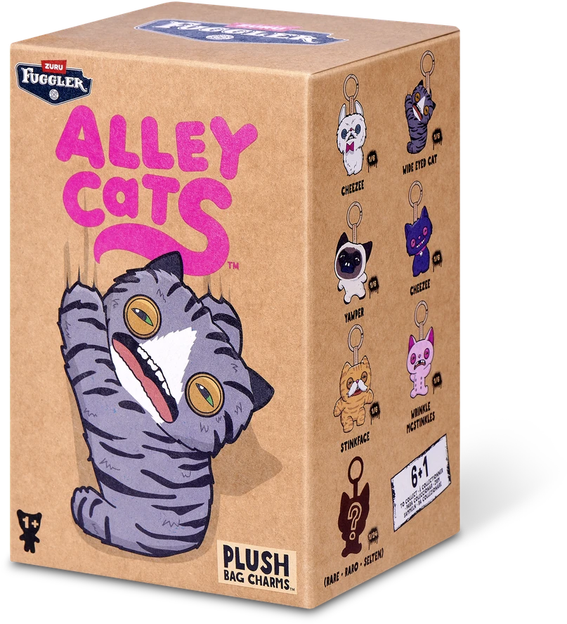 FUGGLER pliušinis raktų pakabukas - monstriukas Alley Cat, 1 serija, asort., 15789