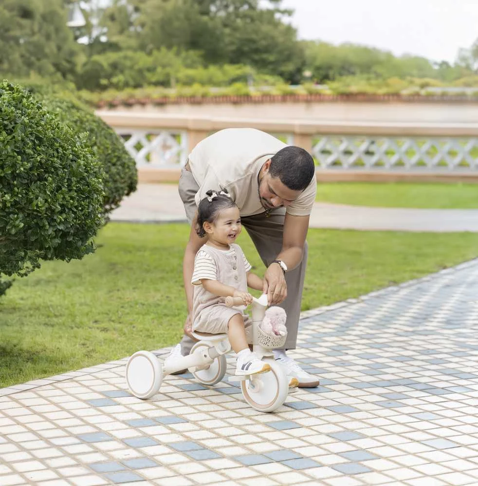 GLOBBER mokomasis triratukas Learning Trike, 3in1 Plus, kokosinis, 738-466