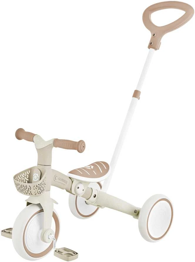 GLOBBER mokomasis triratukas Learning Trike, 3in1 Plus, kokosinis, 738-466