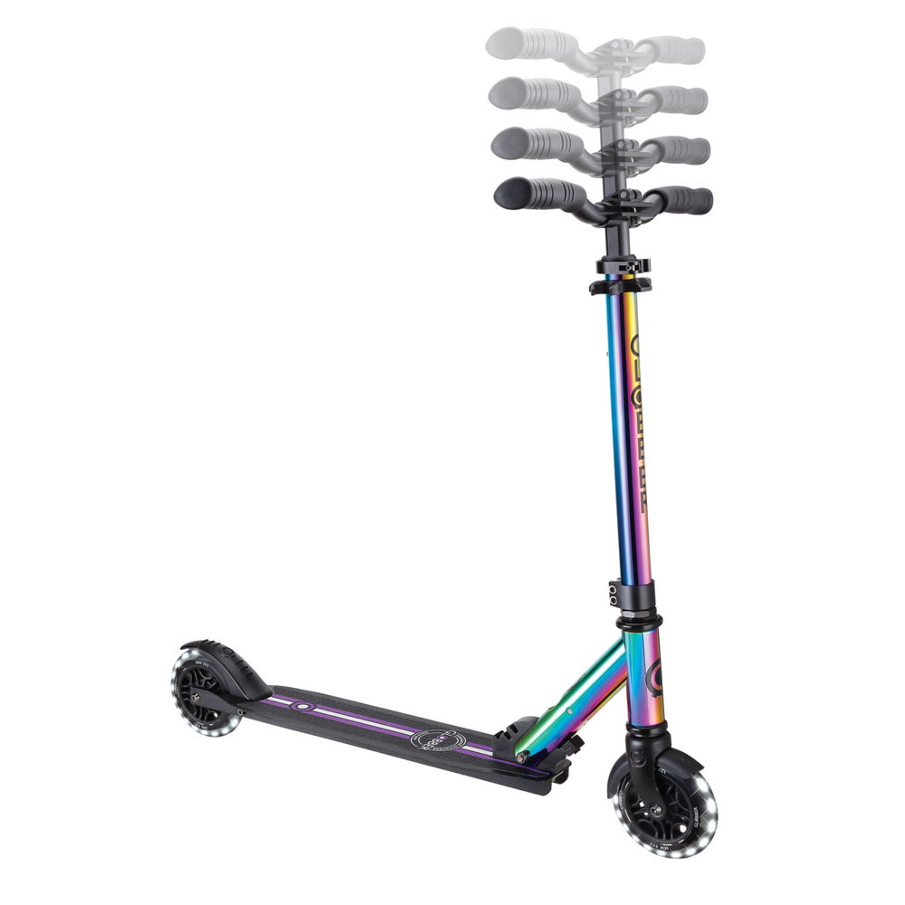 GLOBBER paspirtukas Flow Element Lights, spalvotas chrominis, 721-401