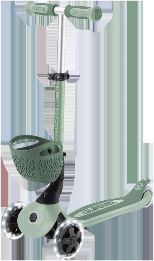 GLOBBER paspirtukas Go Up Baby Lights 360, 3in1, pastelinis žalias, 844-104