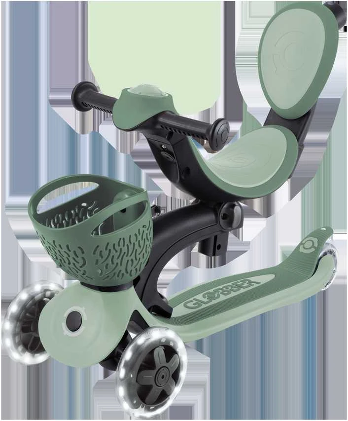 GLOBBER paspirtukas Go Up Baby Lights 360, 3in1, pastelinis žalias, 844-104